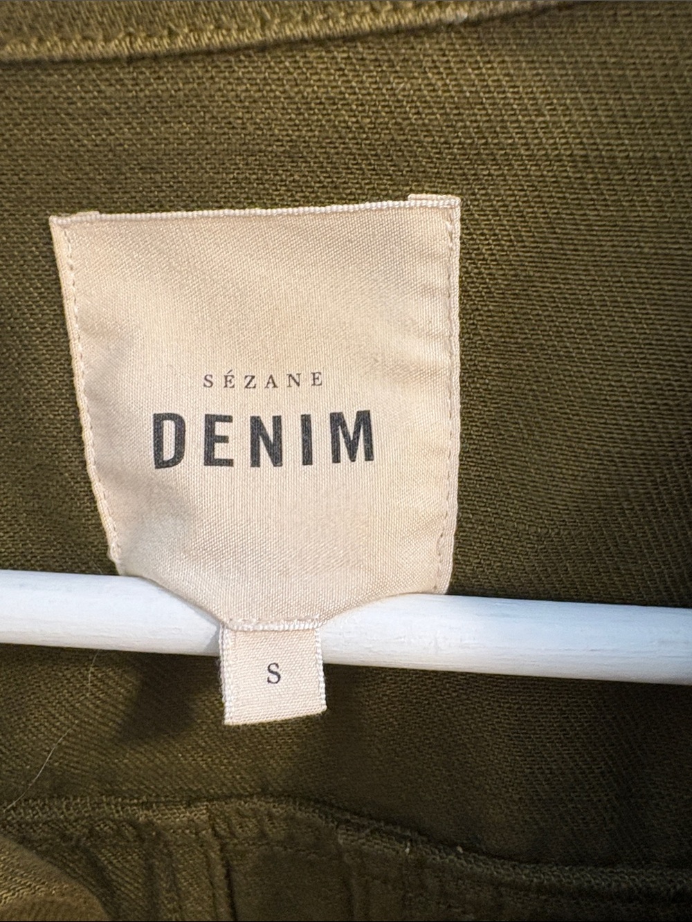 Sezane Olive Green Utility Jacket with Front Pockets - Picture 2 of 3
